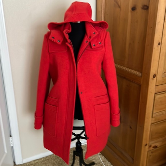 Banana Republic Women’s Duffle Coat Red Wool Blend. - Picture 2 of 9